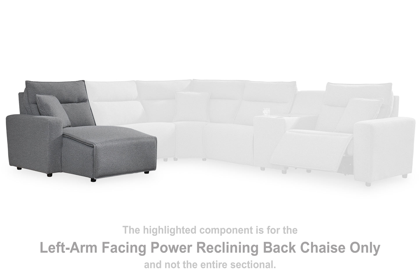 Bradenton Furniture Outlet - Ashley Furniture - ModMax II Sectional - LAF Press Back Power Chaise / Salt and Pepper - 6590679