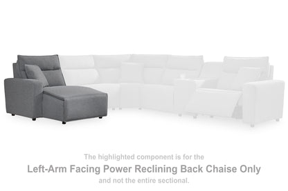 Bradenton Furniture Outlet - Ashley Furniture - ModMax II Sectional - LAF Press Back Power Chaise / Salt and Pepper - 6590679