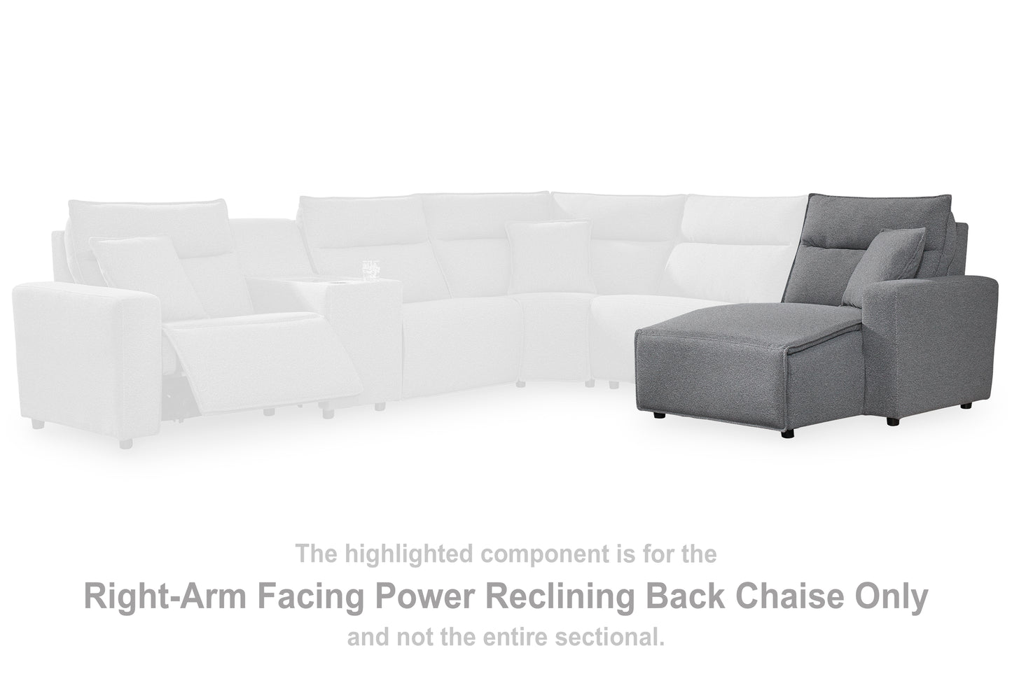 Bradenton Furniture Outlet - Ashley Furniture - ModMax II Sectional - RAF Press Back Power Chaise / Salt and Pepper - 6590697