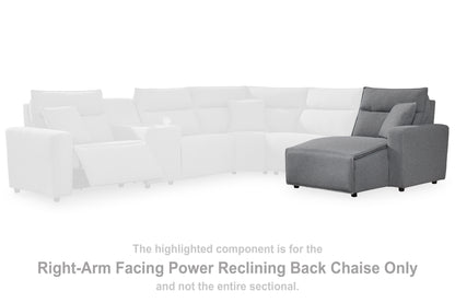 Bradenton Furniture Outlet - Ashley Furniture - ModMax II Sectional - RAF Press Back Power Chaise / Salt and Pepper - 6590697