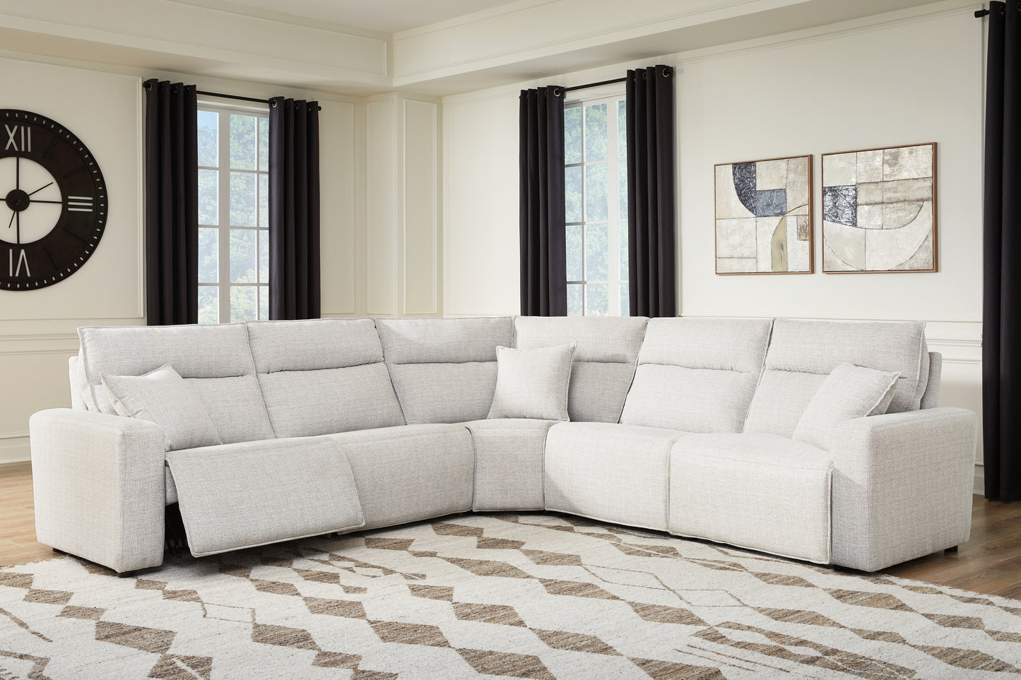Bradenton Furniture Outlet - Ashley Furniture - ModMax II Sectional - 5-Piece Power Reclining Sectional / Stone - 65907S8