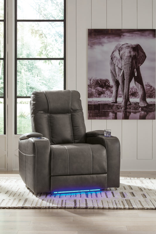 Bradenton Furniture Outlet - Ashley Furniture - Feazada Living Room - PWR Recliner/ADJ Headrest / Shadow - 6620513