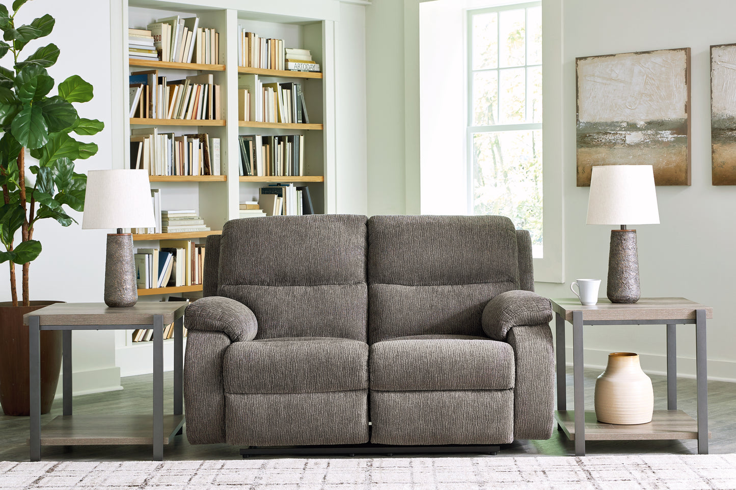 Bradenton Furniture Outlet - Ashley Furniture - Scranto Living Room - Reclining Loveseat / Brindle - 6650286