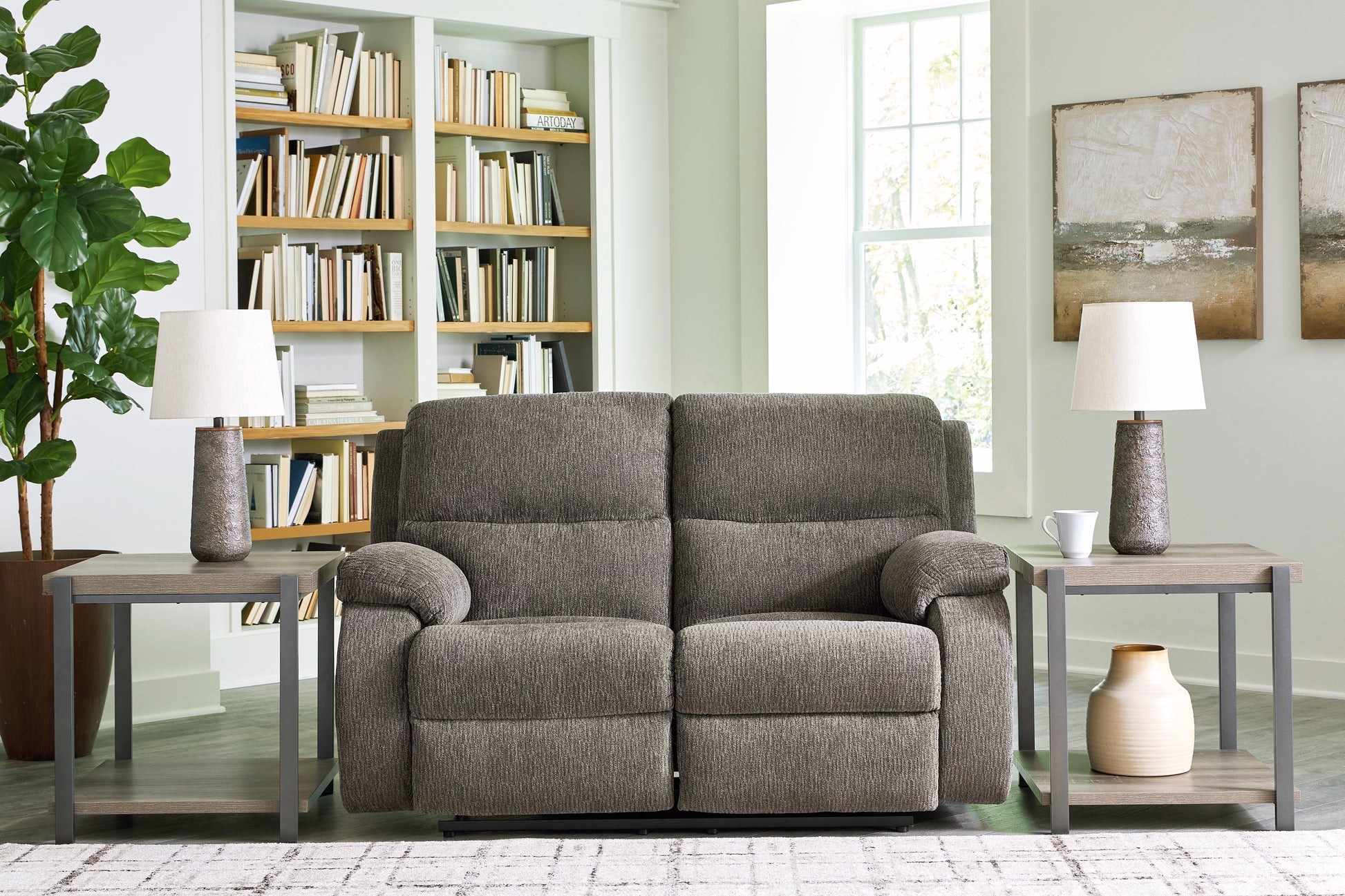Bradenton Furniture Outlet - Ashley Furniture - Scranto Living Room - Reclining Loveseat / Brindle - 6650286