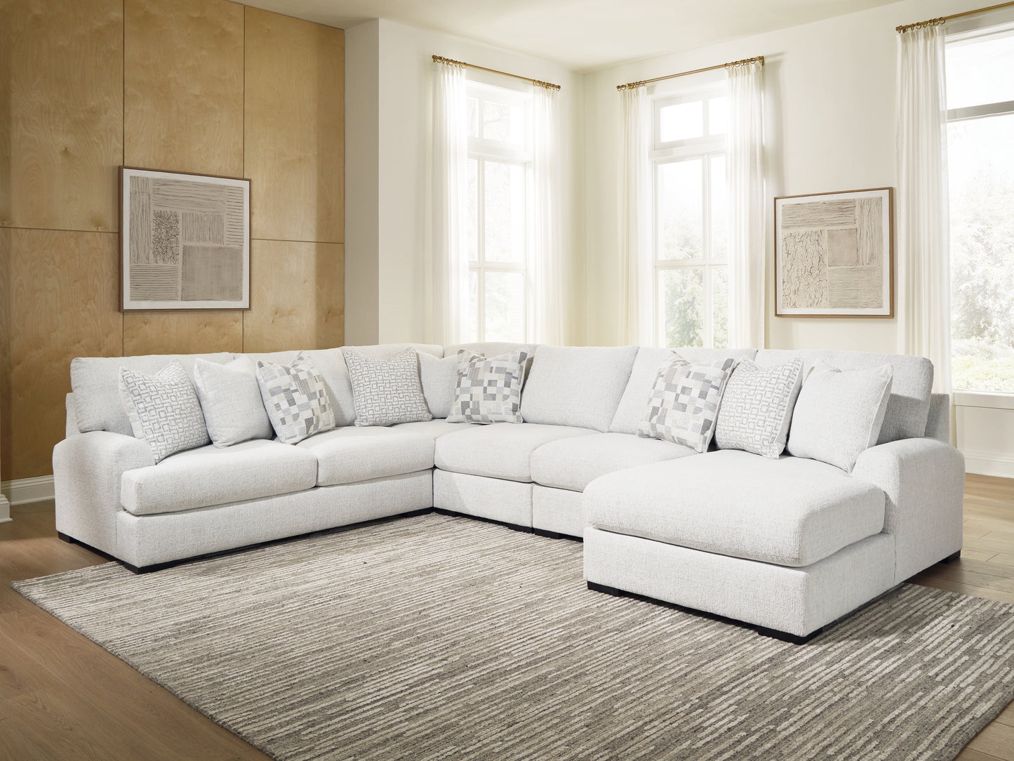 Bradenton Furniture Outlet - Ashley Furniture - Misty-Lakes Sectional - 5-Piece Sectional with Chaise / Chalk - PC66906S11