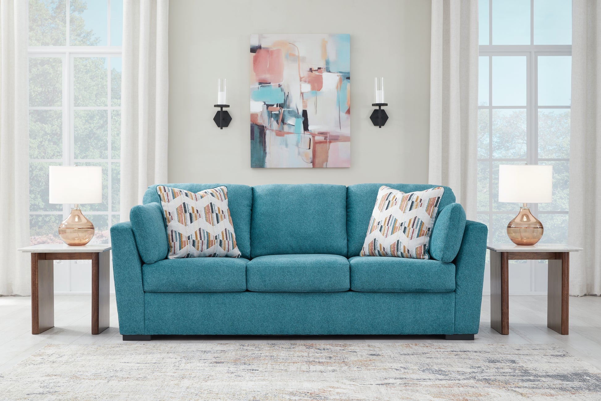 Bradenton Furniture Outlet - Ashley Furniture - Keerwick Living Room - Sofa / Teal - 6750738