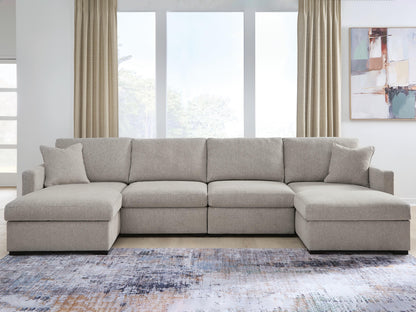 Bradenton Furniture Outlet - Ashley Furniture - ModMax Luxe Sectional - RAF 4-Piece Double Chaise Sectional / Flint - 68605S16