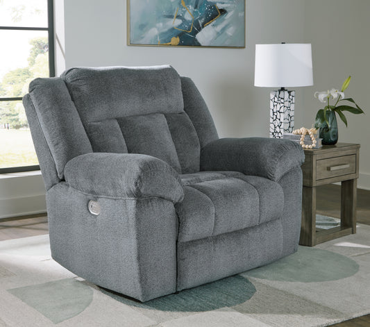 Bradenton Furniture Outlet - Ashley Furniture - Tip-Off Living Room - PWR REC Loveseat/CON/ADJ HDRST / Slate - 6930418