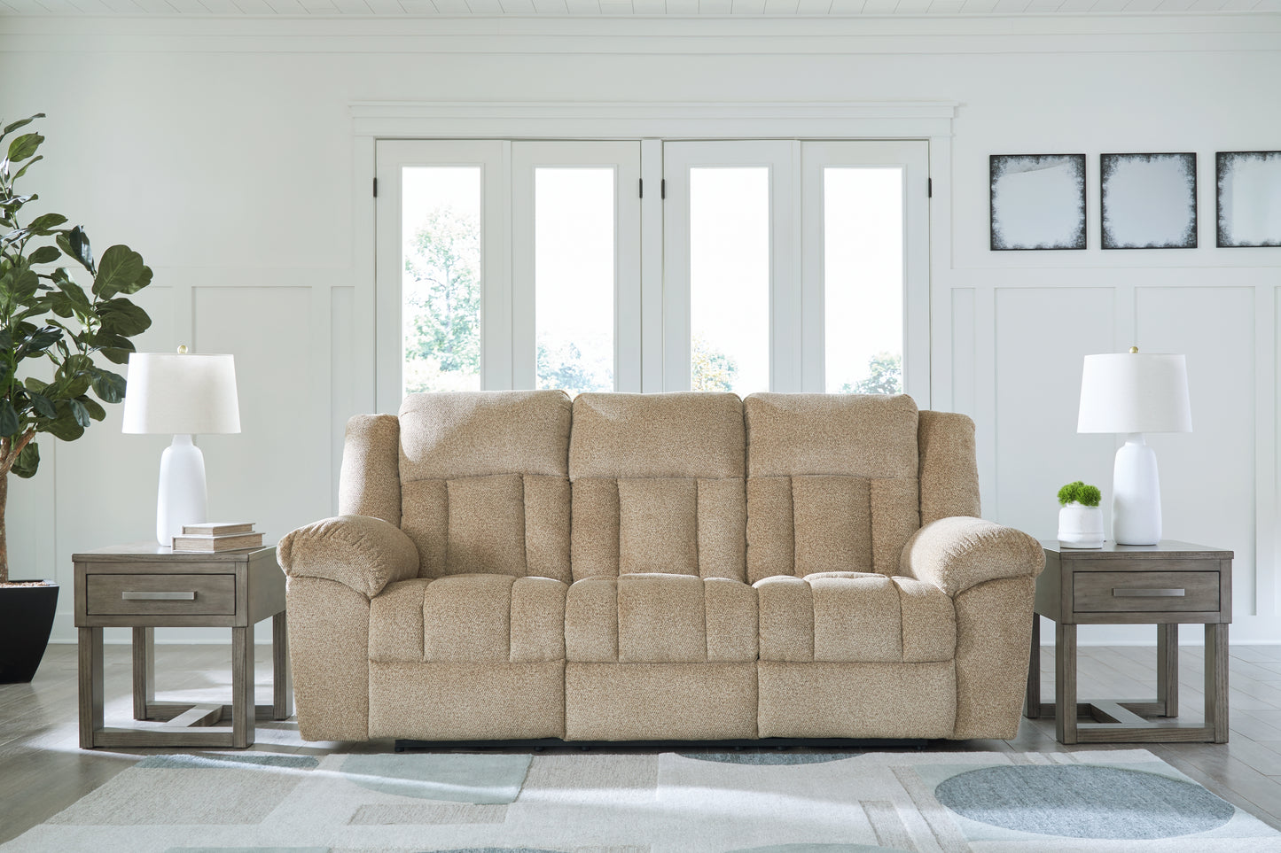 Bradenton Furniture Outlet - Ashley Furniture - Tip-Off Living Room - PWR REC Sofa with ADJ Headrest / Wheat - 6930515