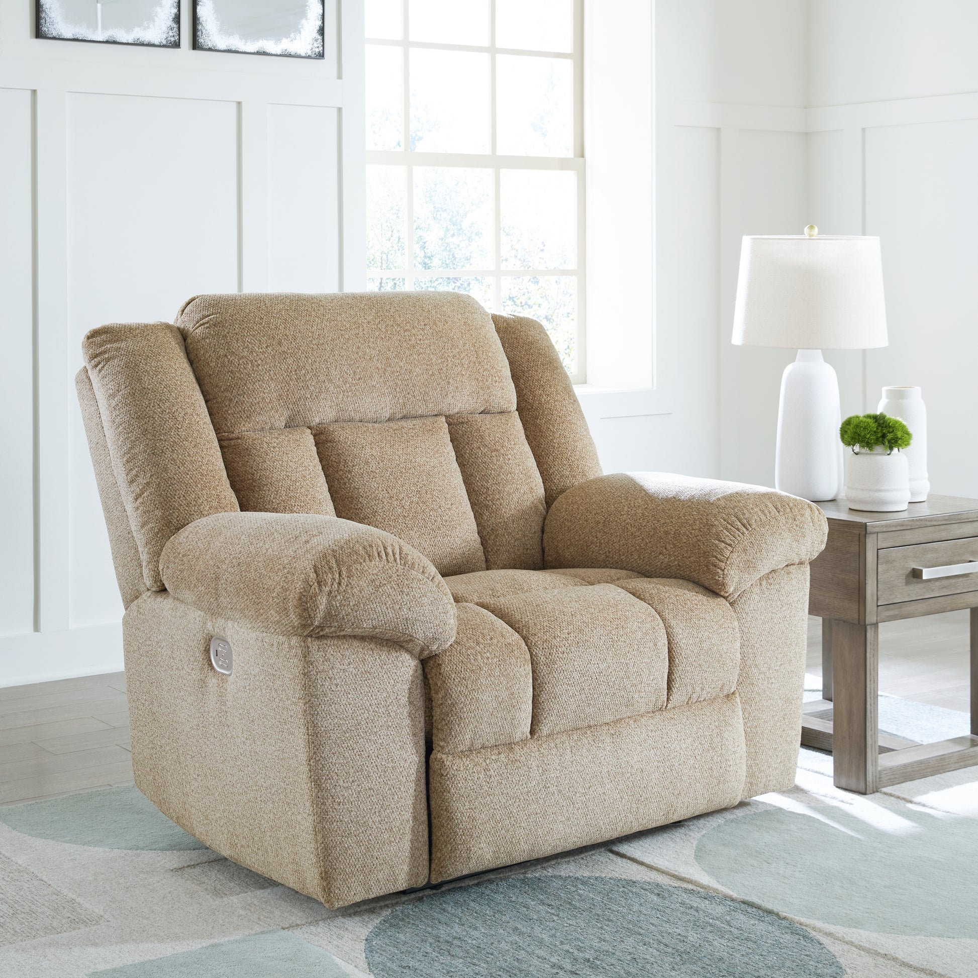 Bradenton Furniture Outlet - Ashley Furniture - Tip-Off Living Room - PWR Recliner/ADJ Headrest / Wheat - 6930582