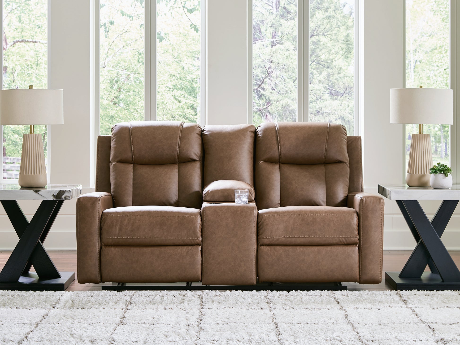 Bradenton Furniture Outlet - Ashley Furniture - Mackmenville Living Room - DBL Rec Loveseat w/Console - 7471494