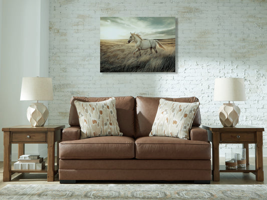 Bradenton Furniture Outlet - Ashley Furniture - VillaCourt Living Room - Loveseat / Caramel - 7490935