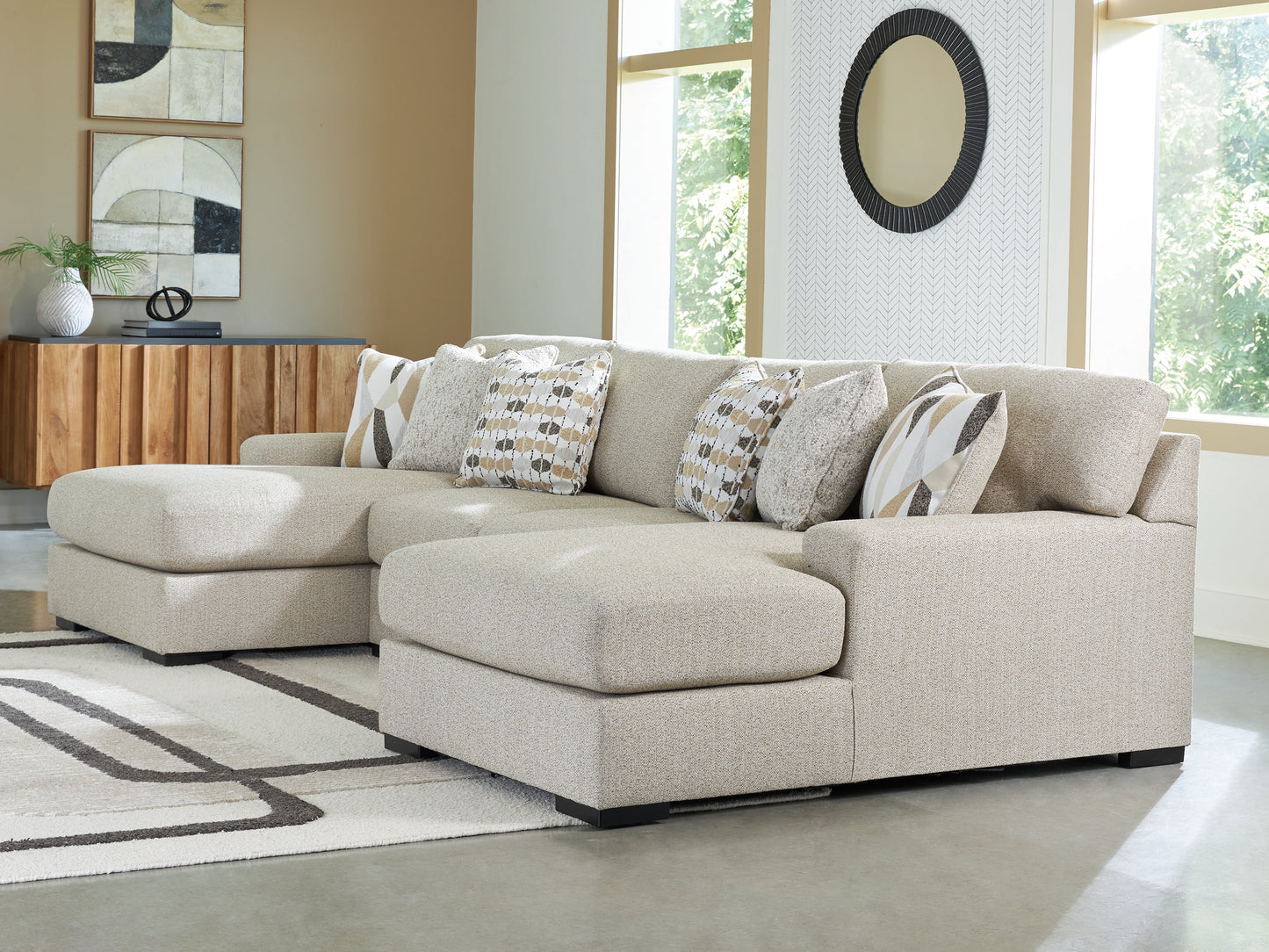 Bradenton Furniture Outlet - Ashley Furniture - Laurelgrove Sectional - RAF 3-Piece Double Chaise Sectional / Pebble - 75105S7