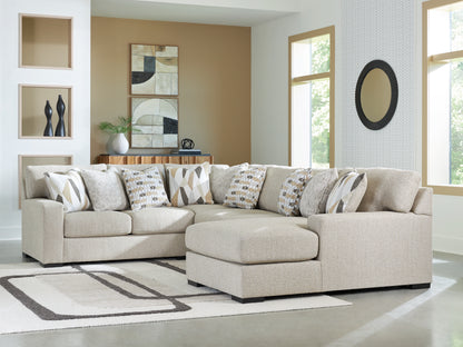Bradenton Furniture Outlet - Ashley Furniture - Laurelgrove Sectional - RAF 4-Piece Sectional with Chaise / Pebble - 75105S2