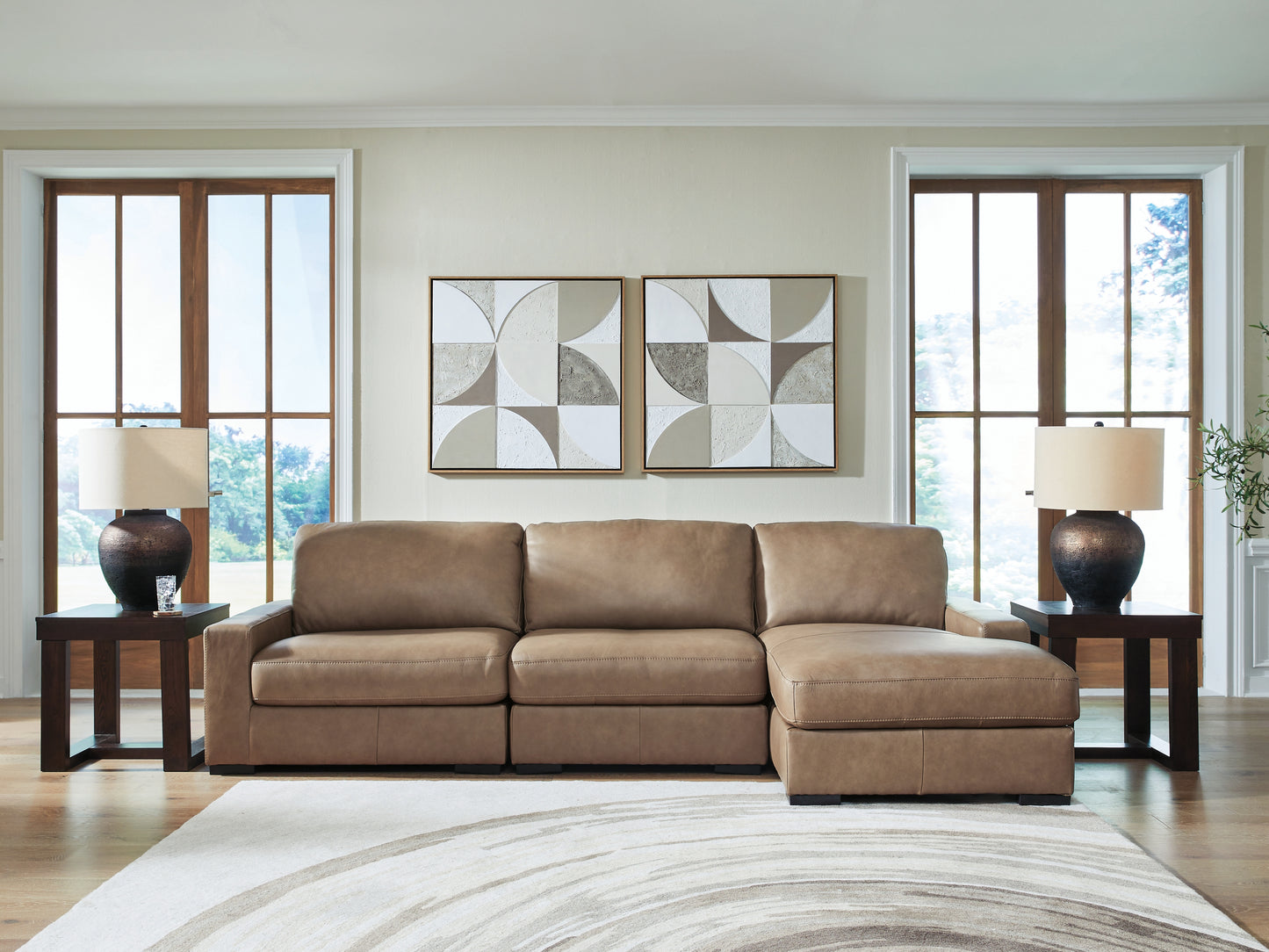 Bradenton Furniture Outlet - Ashley Furniture - Veronella Sectional - RAF 3-Piece Sectional with Chaise / Sahara - 76106S6