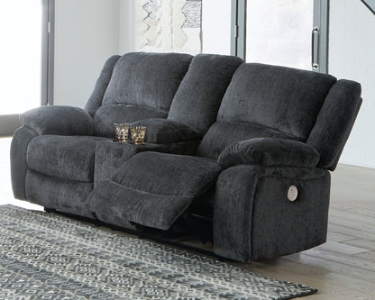 Bradenton Furniture Outlet - Ashley Furniture - Draycoll Living Room - DBL REC PWR Loveseat w/Console / Slate - 7650496