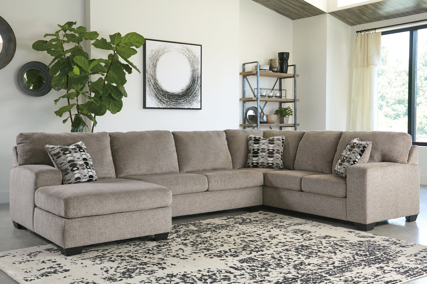Bradenton Furniture Outlet - Ashley Furniture - Ballinasloe Sectional - LAF 3-Piece Sectional with Chaise / Smoke - 80703S2