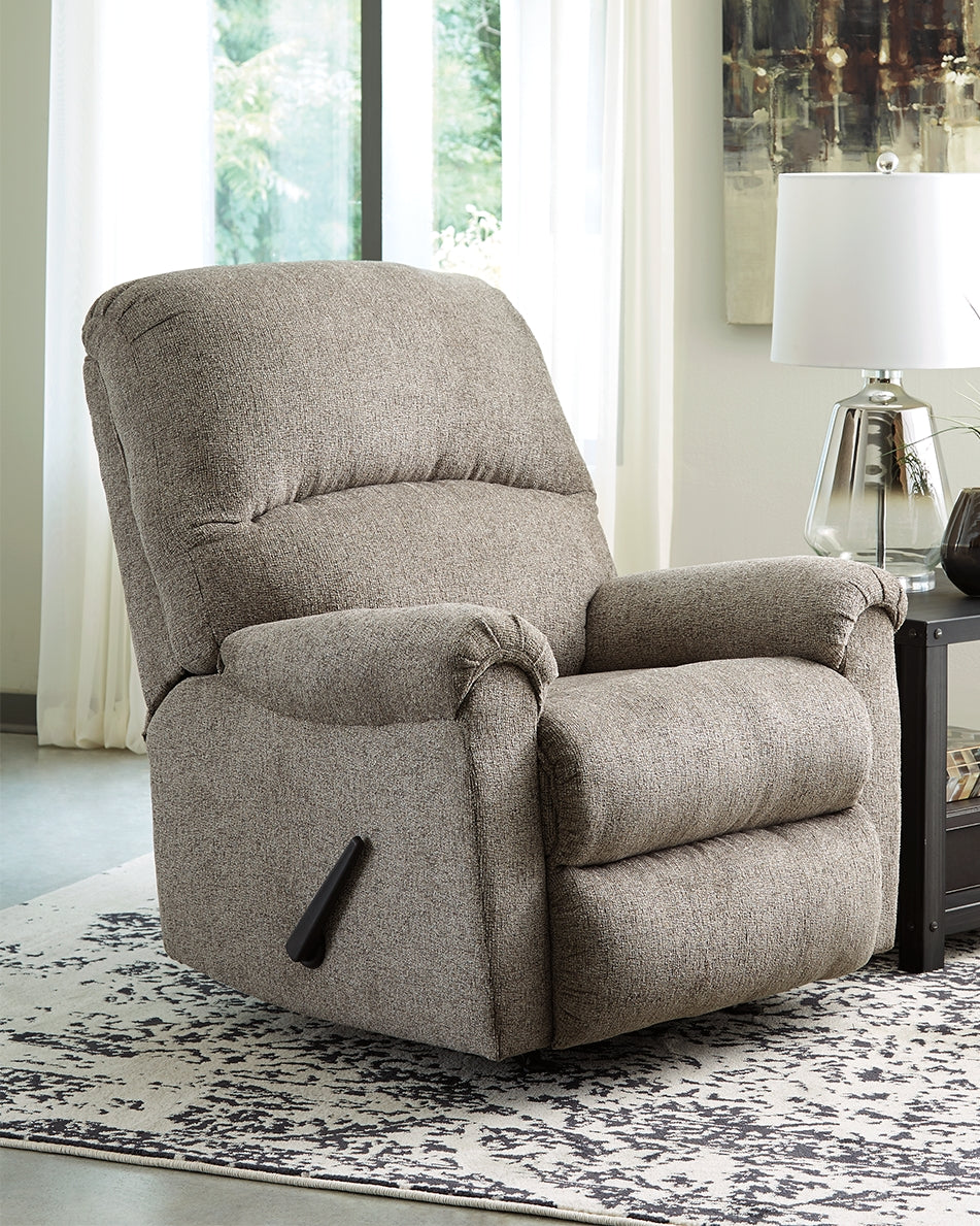 Bradenton Furniture Outlet - Ashley Furniture - Ballinasloe Living Room - Rocker Recliner / Platinum - 8070225