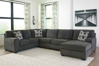 Bradenton Furniture Outlet - Ashley Furniture - Ballinasloe Sectional - LAF 3-Piece Sectional with Chaise / Smoke - 80703S2
