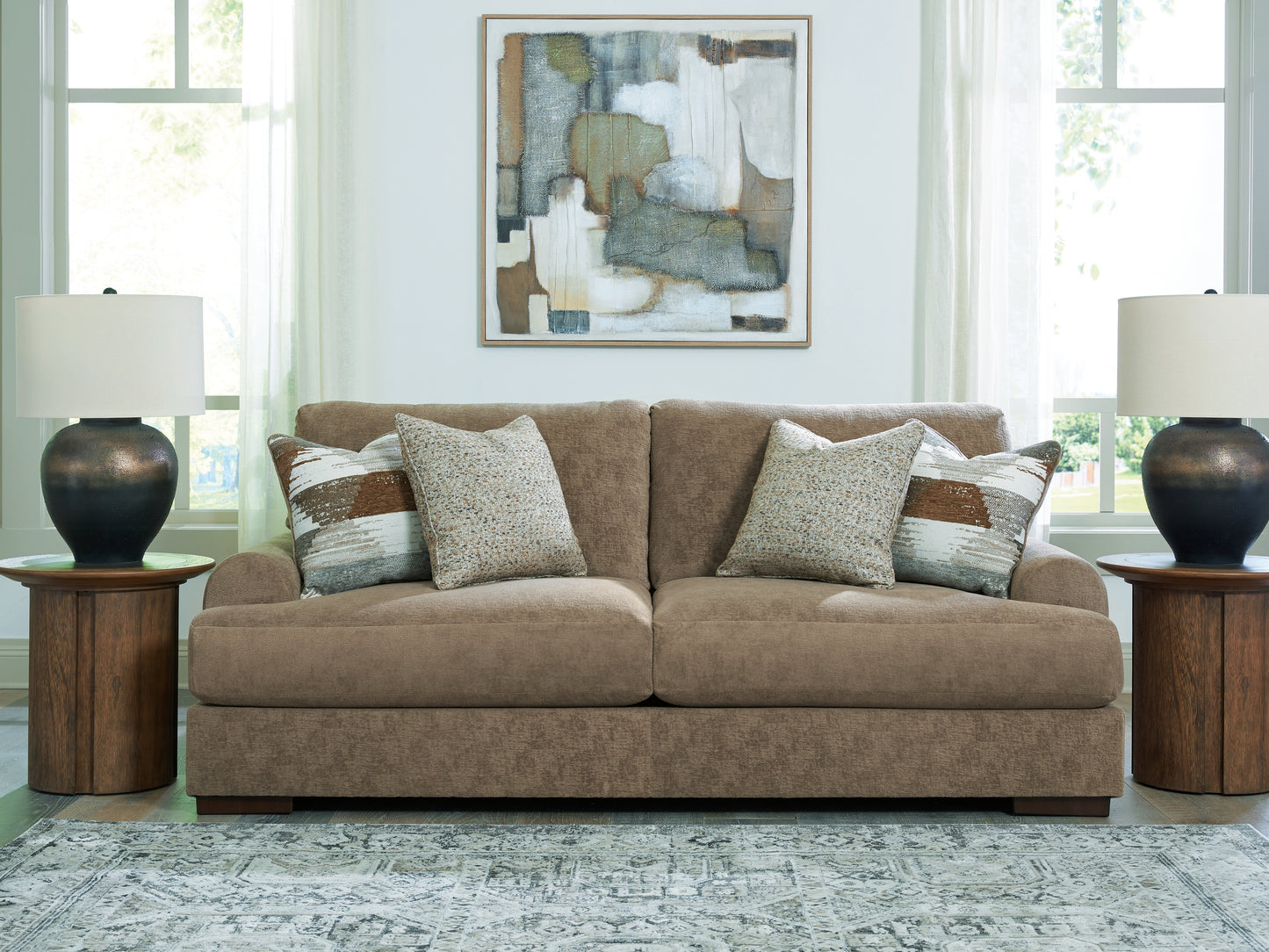 Bradenton Furniture Outlet - Ashley Furniture - Jayne Park Living Room - Sofa / Pecan - PC8150538