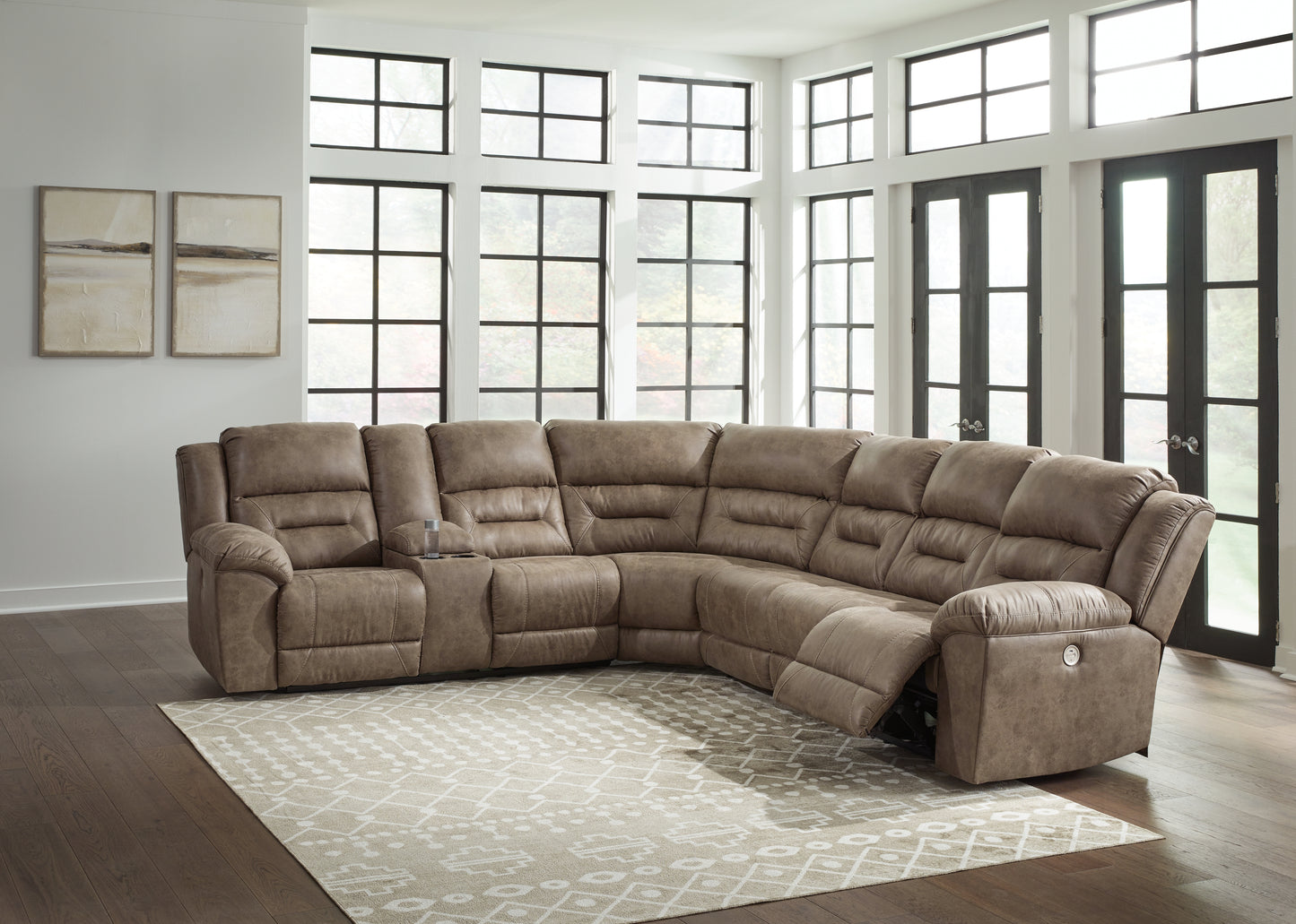 Bradenton Furniture Outlet - Ashley Furniture - Ravenel Sectional - 4-Piece Power Reclining Sectional / Fossil - 83106S3