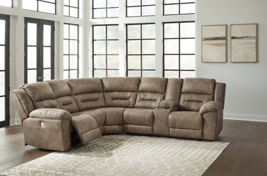 Bradenton Furniture Outlet - Ashley Furniture - Ravenel Sectional - 3-Piece Power Reclining Sectional / Fossil - 83106S2