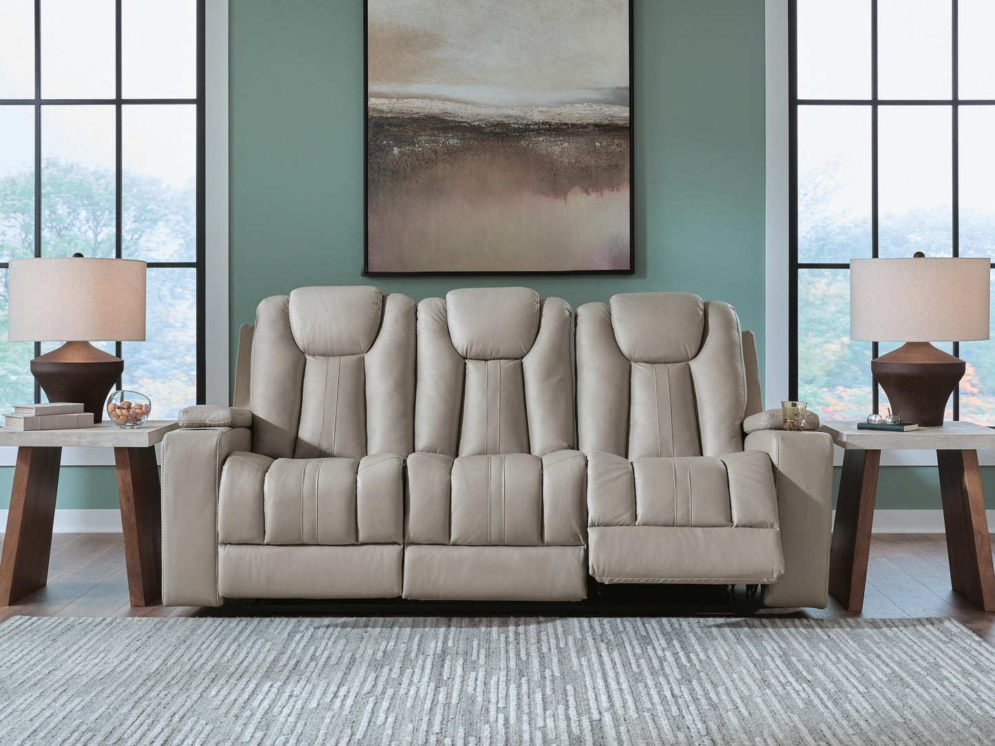 Bradenton Furniture Outlet - Ashley Furniture - Elevate Edges Living Room - REC Sofa w/Drop Down Table / Coin - PC8330589