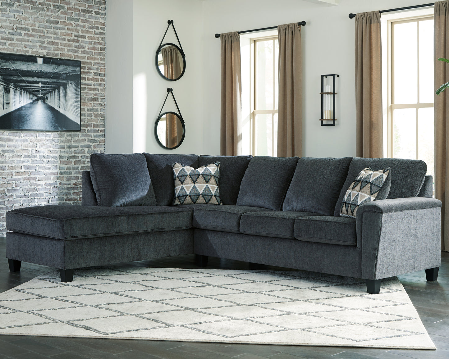 Bradenton Furniture Outlet - Ashley Furniture - Abinger Sectional - RAF 2-Piece Sectional with Chaise / Smoke - 83905S1