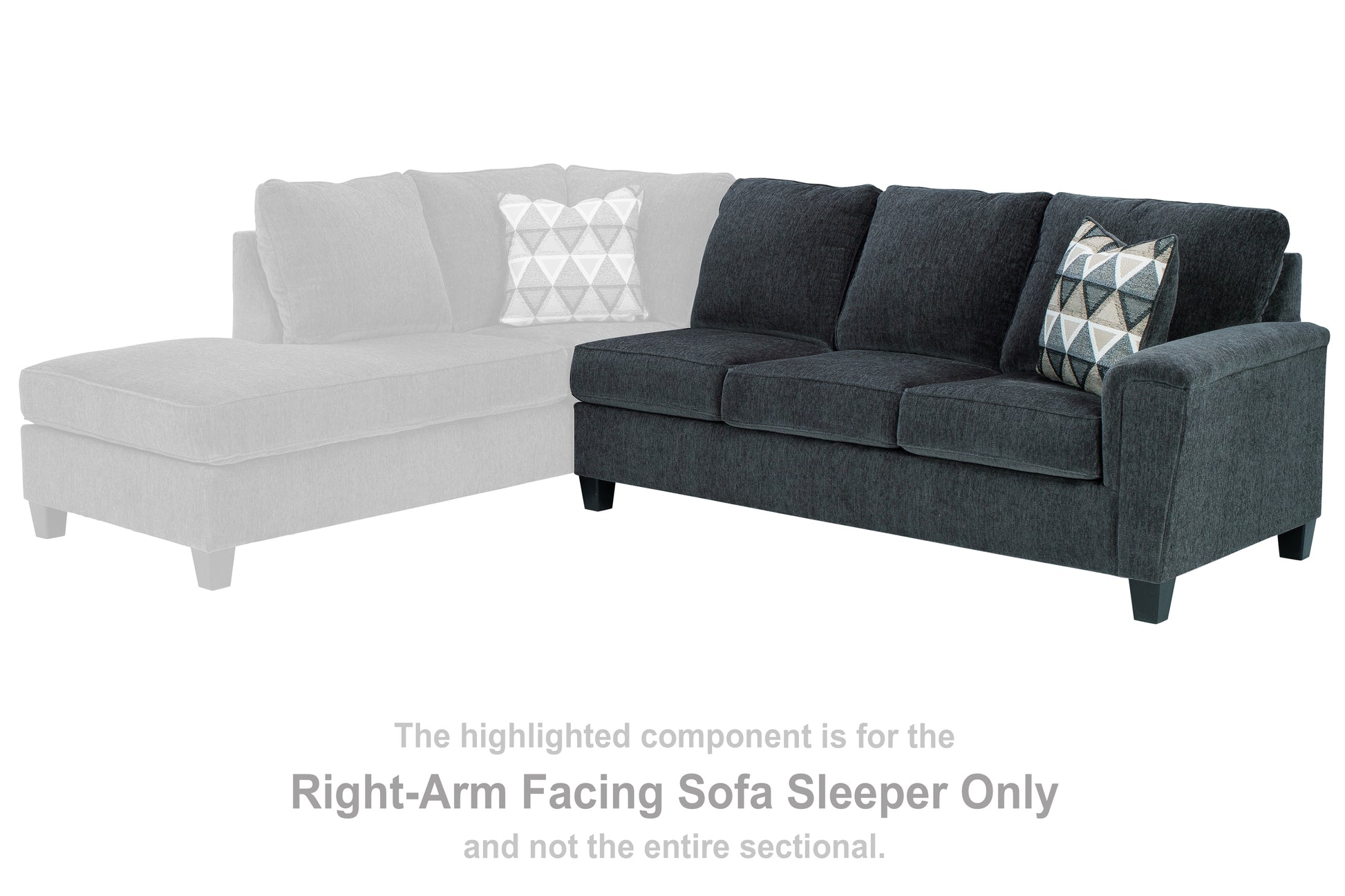 Bradenton Furniture Outlet - Ashley Furniture - Abinger Sectional - RAF Sofa Sleeper / Smoke - 8390570