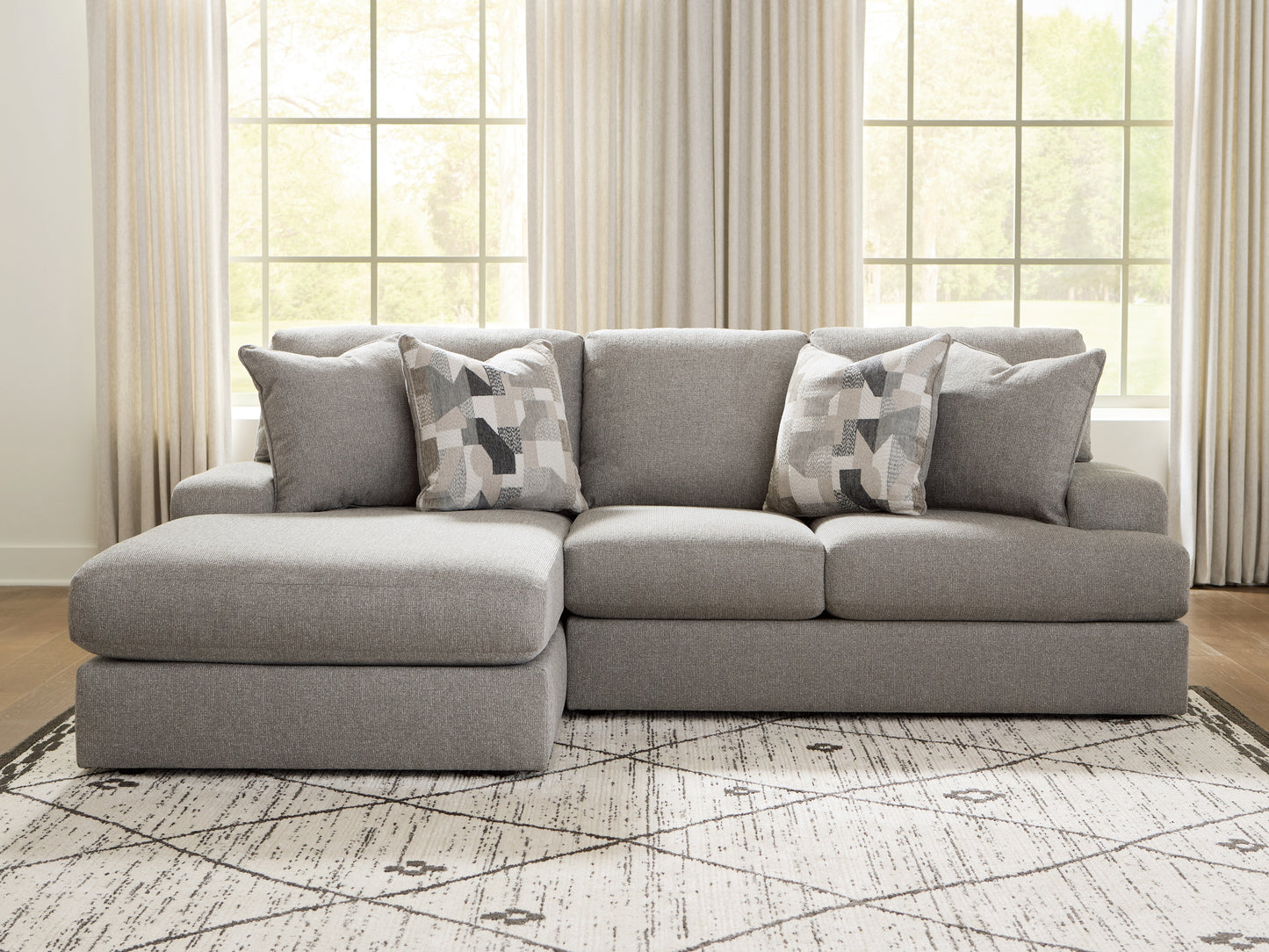 Bradenton Furniture Outlet - Ashley Furniture - Lindon Sectional - RAF 2-Piece Sectional with Chaise / Smoke - 84704S1