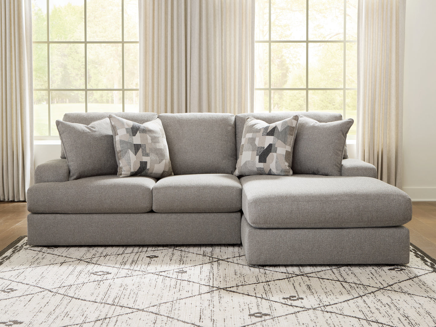 Bradenton Furniture Outlet - Ashley Furniture - Lindon Sectional - 2-Piece Sectional with Chaise / Smoke - 84704S2