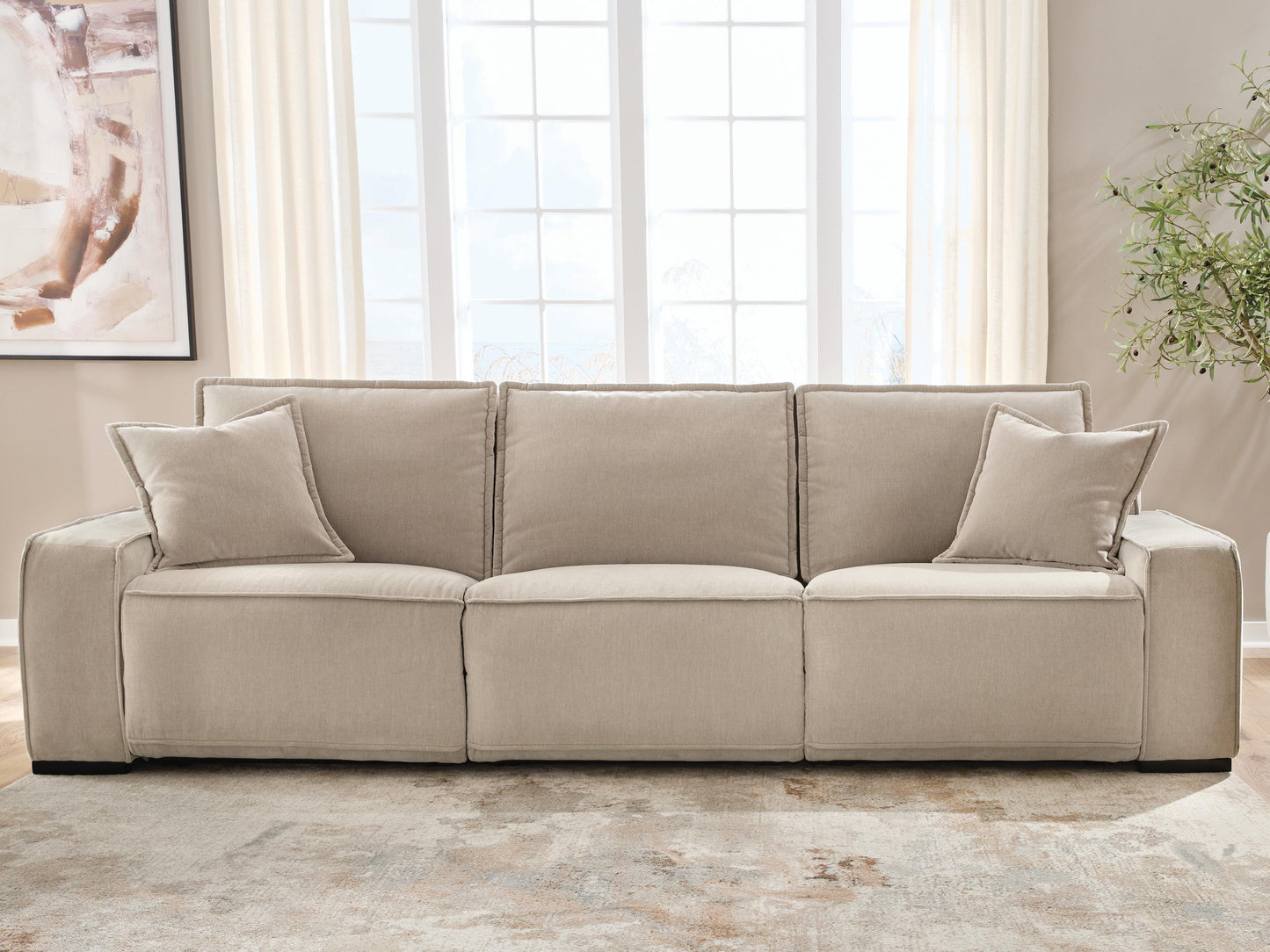 Bradenton Furniture Outlet - Ashley Furniture - Carceri Sectional - 3-Piece Power Sectional Reclining Sofa / Cashmere - 87003S3