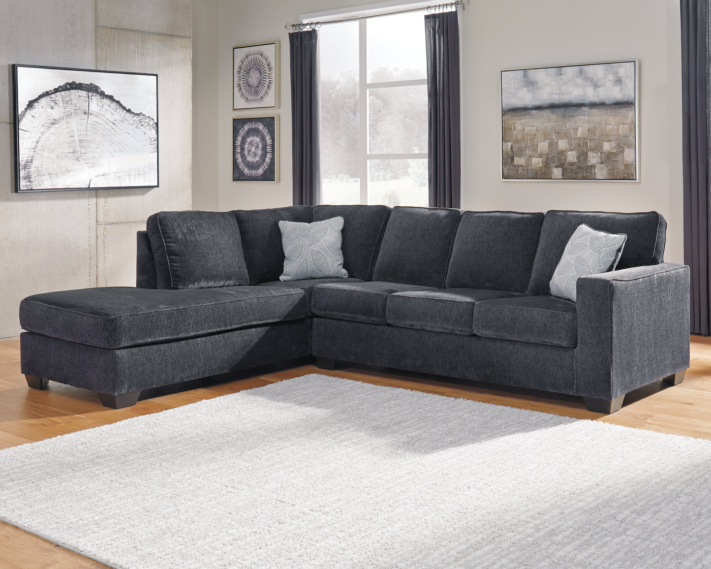 Bradenton Furniture Outlet - Ashley Furniture - Altari Sectional - RAF 2-Piece Sectional with Chaise / Slate - 87213S1