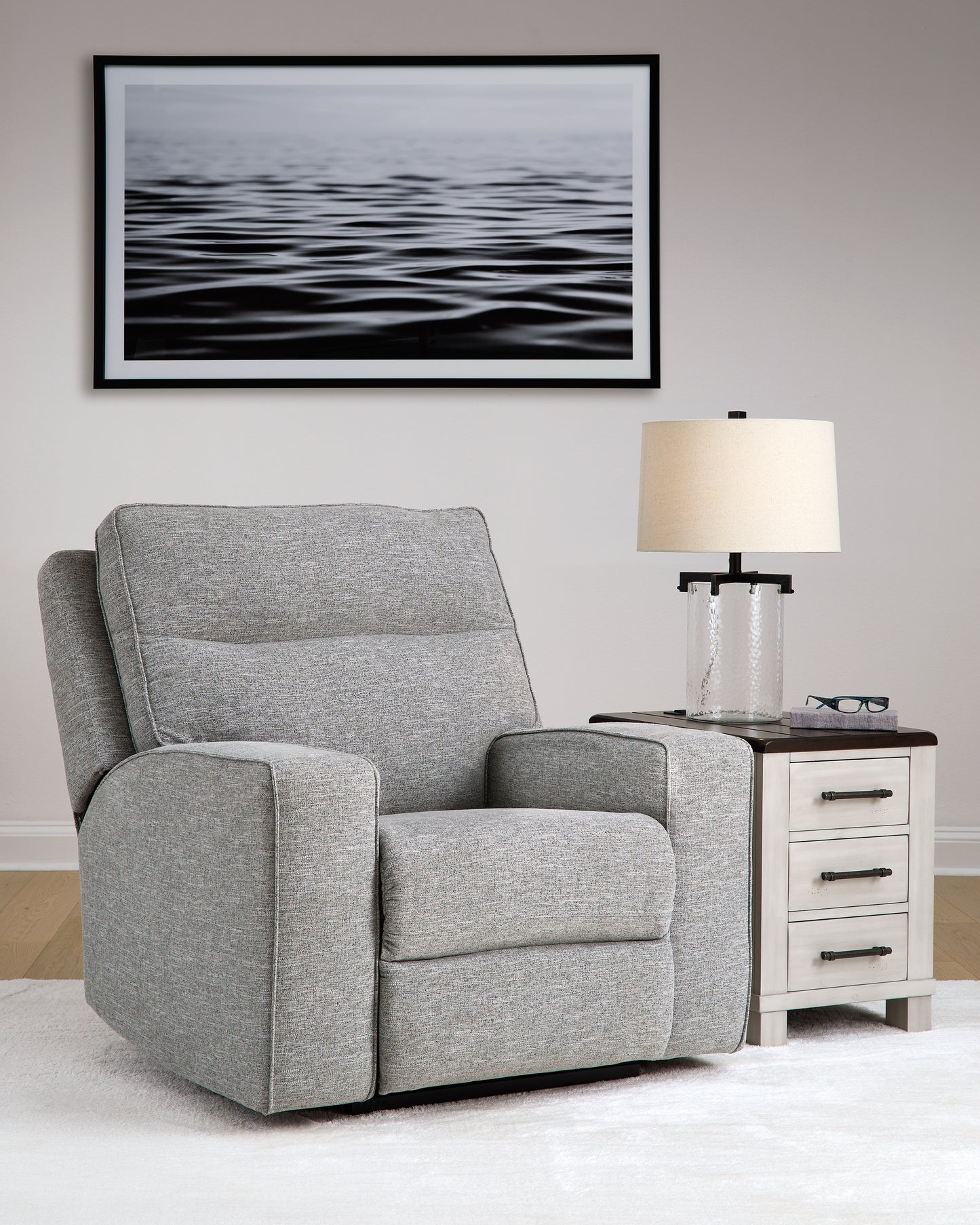 Bradenton Furniture Outlet - Ashley Furniture - Biscoe Living Room - PWR Recliner/ADJ Headrest / Pewter - 9050313