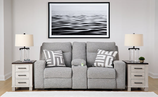 Bradenton Furniture Outlet - Ashley Furniture - Biscoe Living Room - PWR Recliner/ADJ Headrest / Pewter - 9050313