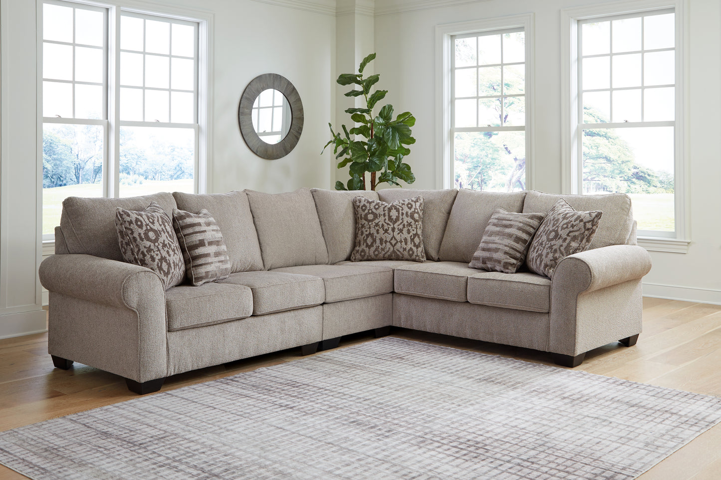 Bradenton Furniture Outlet - Ashley Furniture - Claireah Sectional - RAF 3-Piece Sectional / Umber - 90603S4