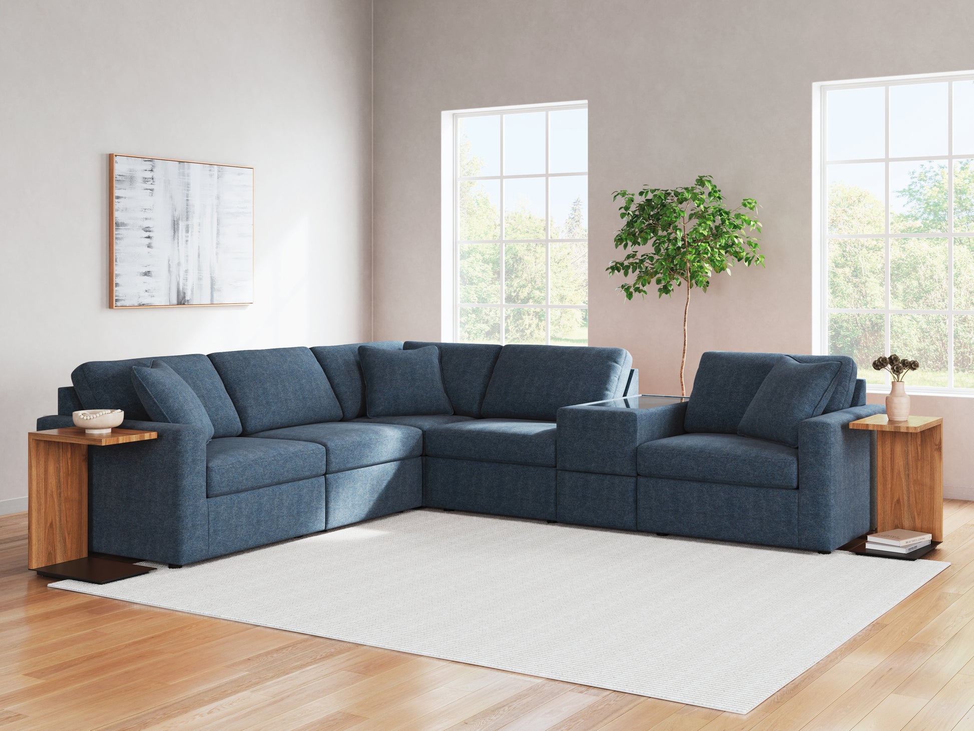 Bradenton Furniture Outlet - Ashley Furniture - Modmax Sectional - RAF 6-Piece Sectional / Ink - 92101S7
