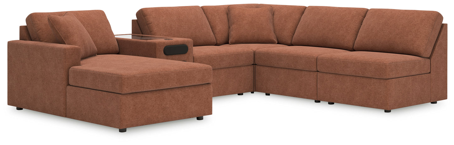 Bradenton Furniture Outlet - Ashley Furniture - Modmax Sectional - RAF 6-Piece Sectional with Chaise / Spice - 92102S24