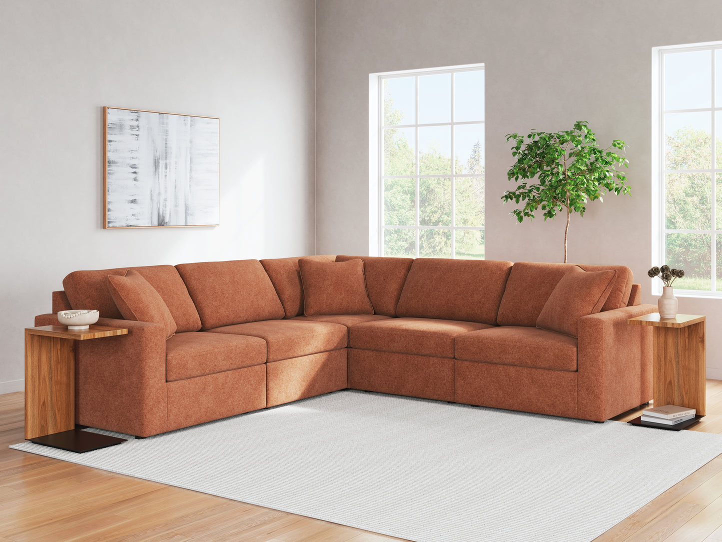 Bradenton Furniture Outlet - Ashley Furniture - Modmax Sectional - RAF 5-Piece Sectional / Spice - 92102S6