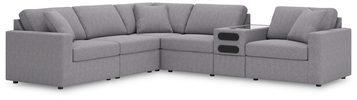 Bradenton Furniture Outlet - Ashley Furniture - Modmax Sectional - RAF 6-Piece Sectional / Granite - 92104S14