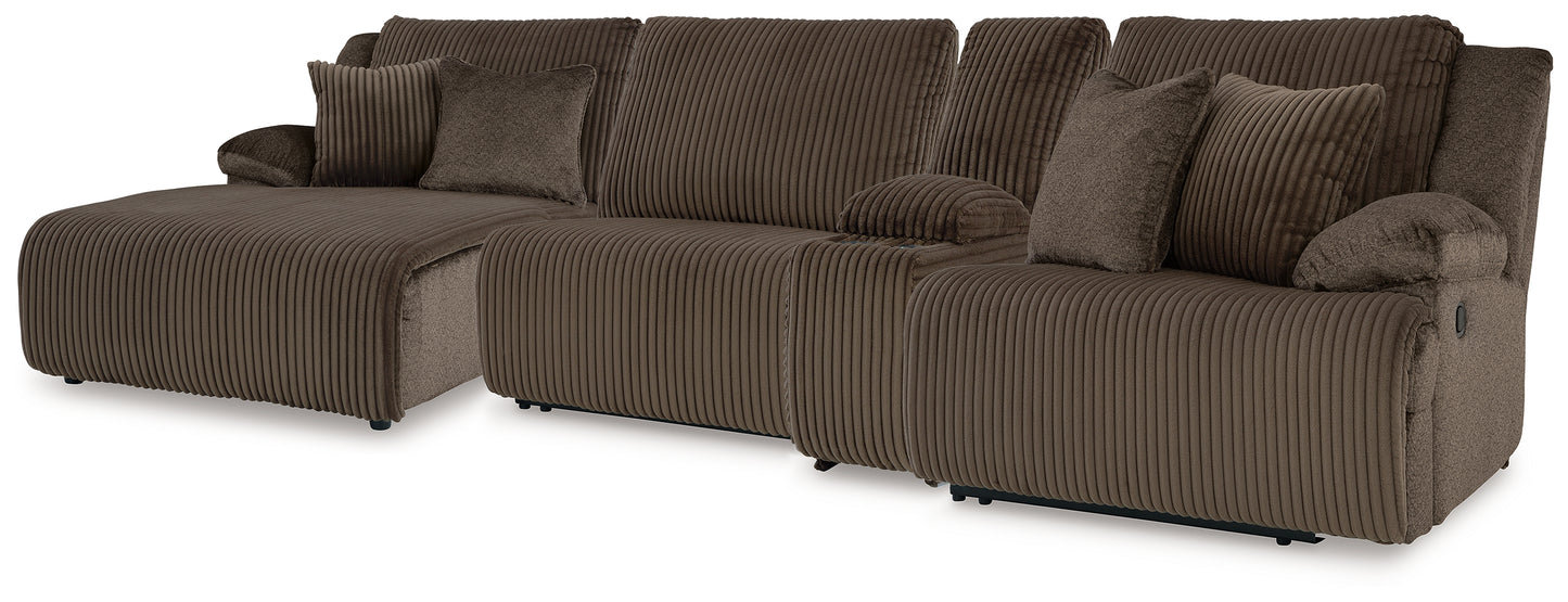Bradenton Furniture Outlet - Ashley Furniture - Top Tier Sectional - 4-Piece Reclining Sectional with Chaise / Chocolate - 92705S12