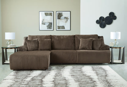 Bradenton Furniture Outlet - Ashley Furniture - Top Tier Sectional - 3-Piece Reclining Sectional Sofa Chaise / Chocolate - 92705S7