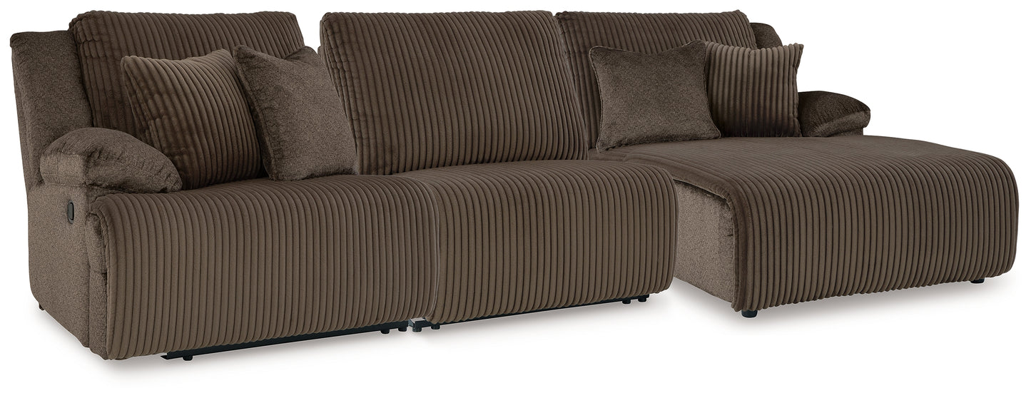 Bradenton Furniture Outlet - Ashley Furniture - Top Tier Sectional - 3-Piece Reclining Sofa Chaise Sectional / Chocolate - 92705S10