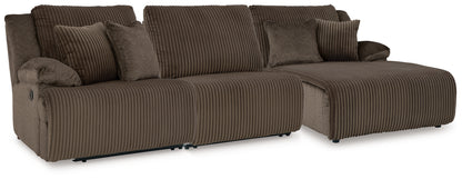 Bradenton Furniture Outlet - Ashley Furniture - Top Tier Sectional - 3-Piece Reclining Sofa Chaise Sectional / Chocolate - 92705S10