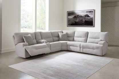 Bradenton Furniture Outlet - Ashley Furniture - Acklen Place Sectional - 6-Piece Power Reclining Sectional / Pewter - 93605S9