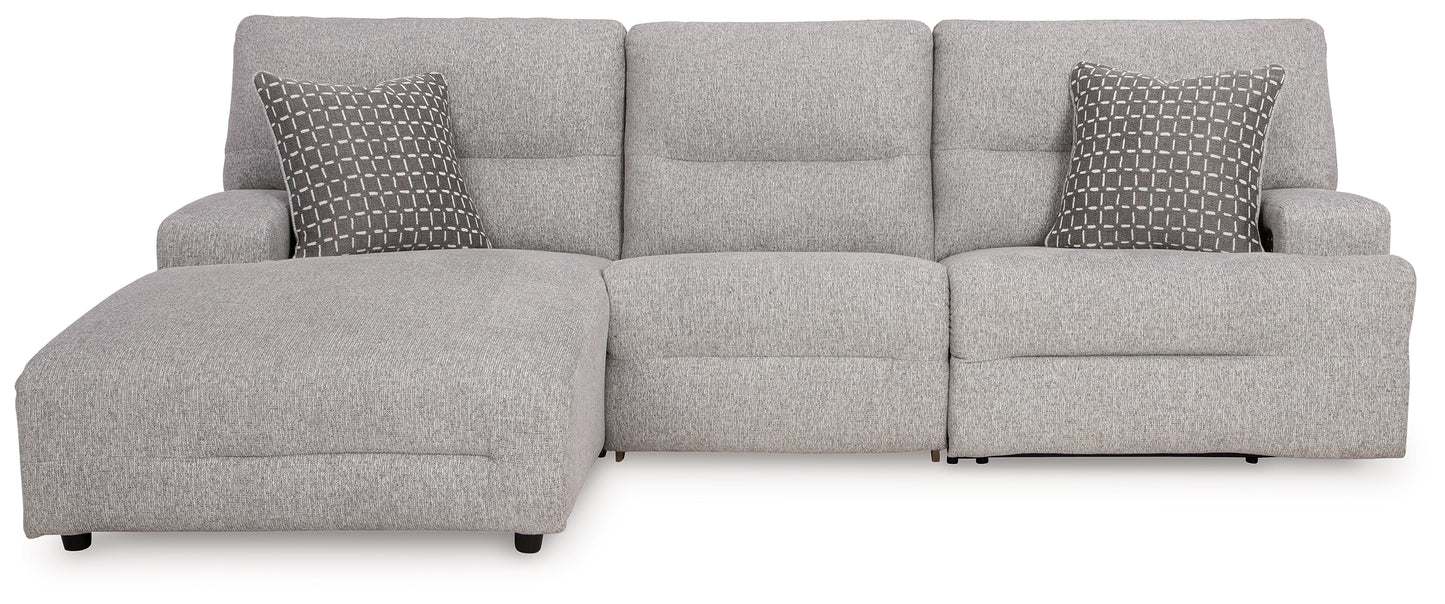 Bradenton Furniture Outlet - Ashley Furniture - Acklen Place Sectional - 3-Piece Power Reclining Sectional / Pewter - 93605S7