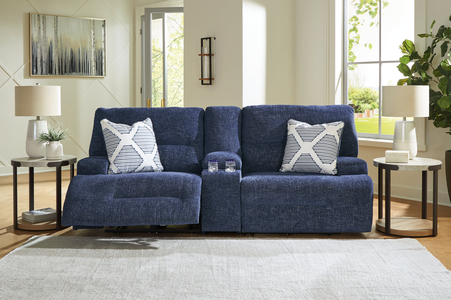 Bradenton Furniture Outlet - Ashley Furniture - Acklen Place Sectional - 3-Piece Sectional / Navy - 93607S10