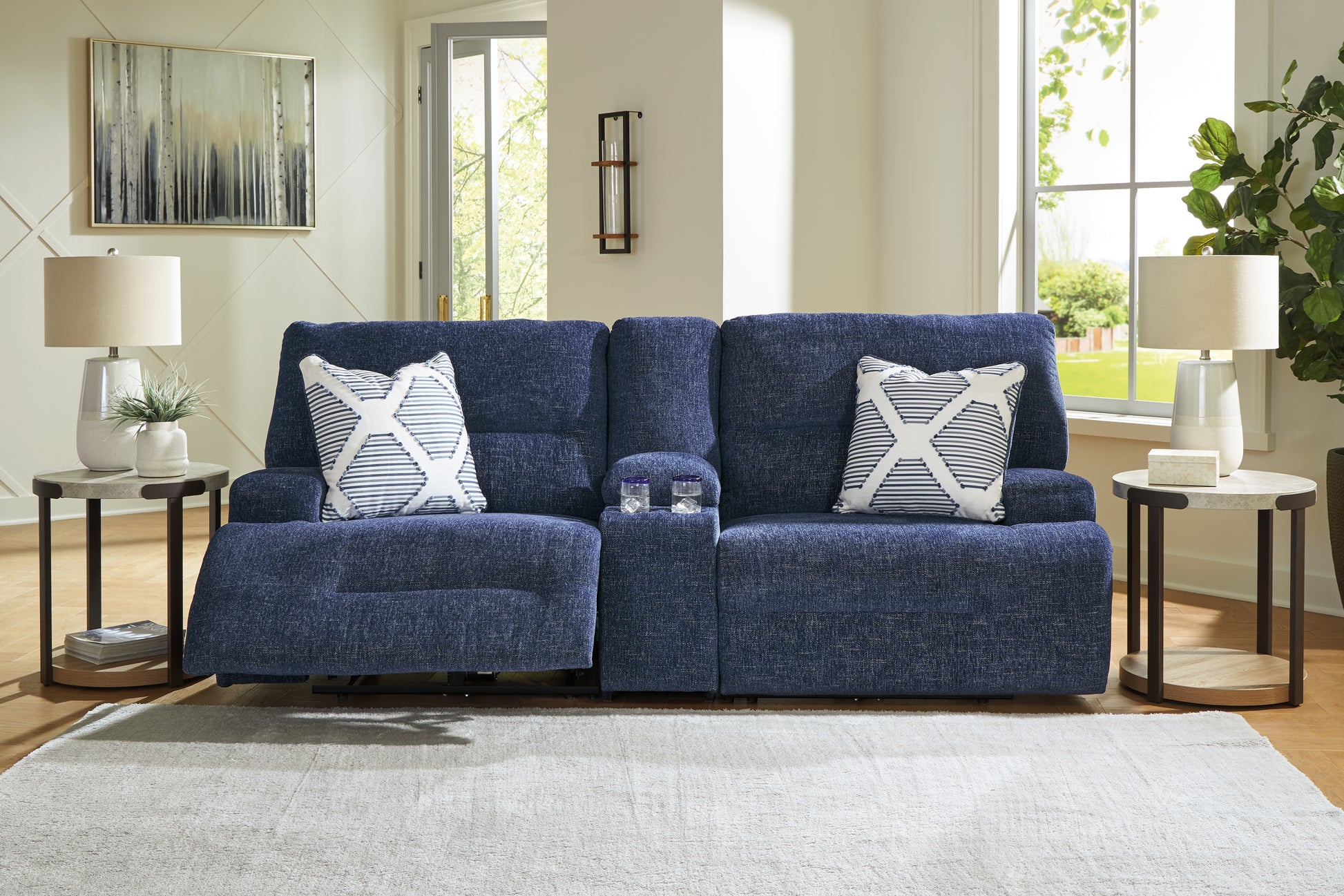 Bradenton Furniture Outlet - Ashley Furniture - Acklen Place Sectional - 3-Piece Sectional / Navy - 93607S10