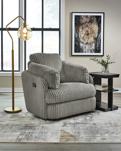 Bradenton Furniture Outlet - Ashley Furniture - Tie-Breaker Living Room - Swivel Glider Recliner / Fog - 9490361