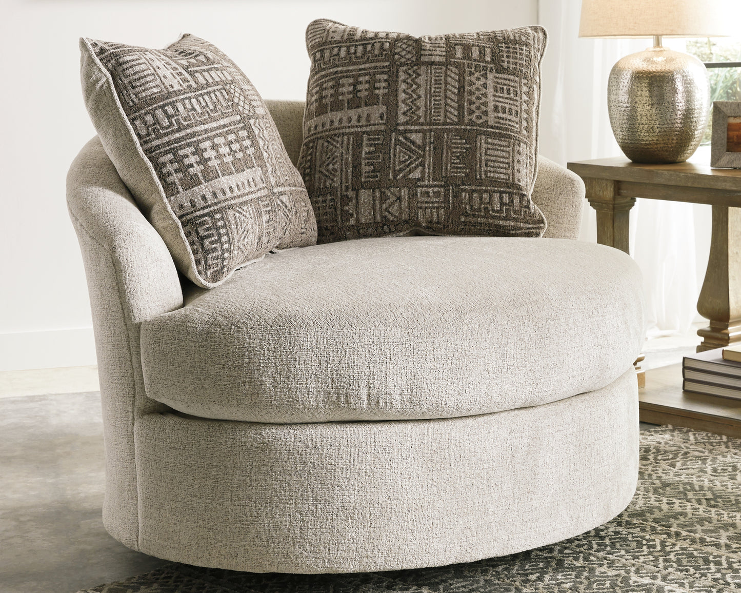 Bradenton Furniture Outlet - Ashley Furniture - Soletren Living Room - Swivel Accent Chair / Stone - 9510444